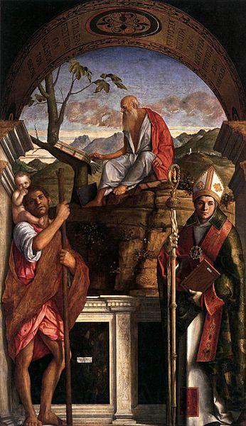 Giovanni Bellini Sts Christopher Norge oil painting art